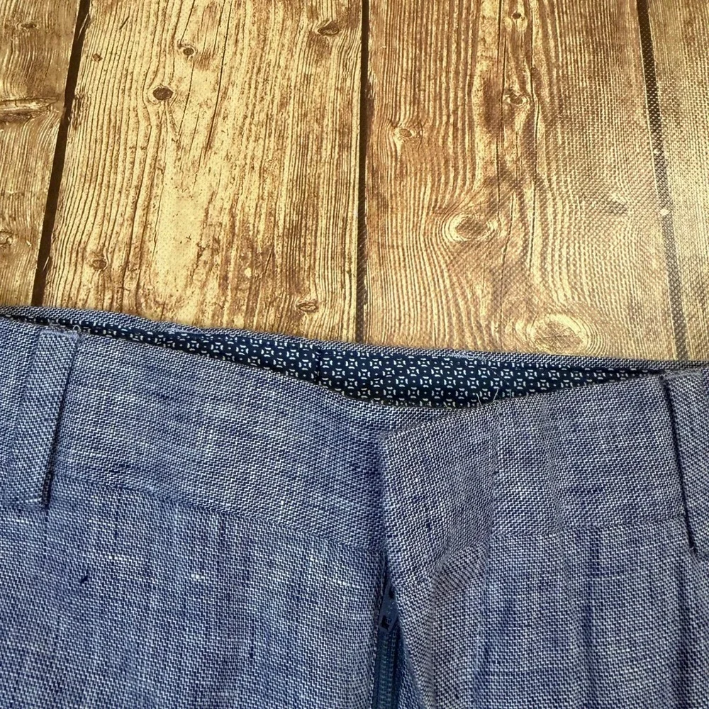 Murano Alex Slim Fit Pants Mens 30x32 Blue Baird McNutt Irish Linen Cuffed NWT
